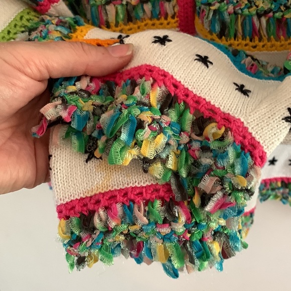 Design Option colorful button front cardigan with embroidered flowers - Picture 5 of 7